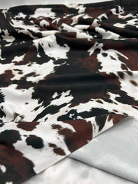 White Brown Cow Animal Print ITY Fabric 4 Way Stretch - T9 Fabrics