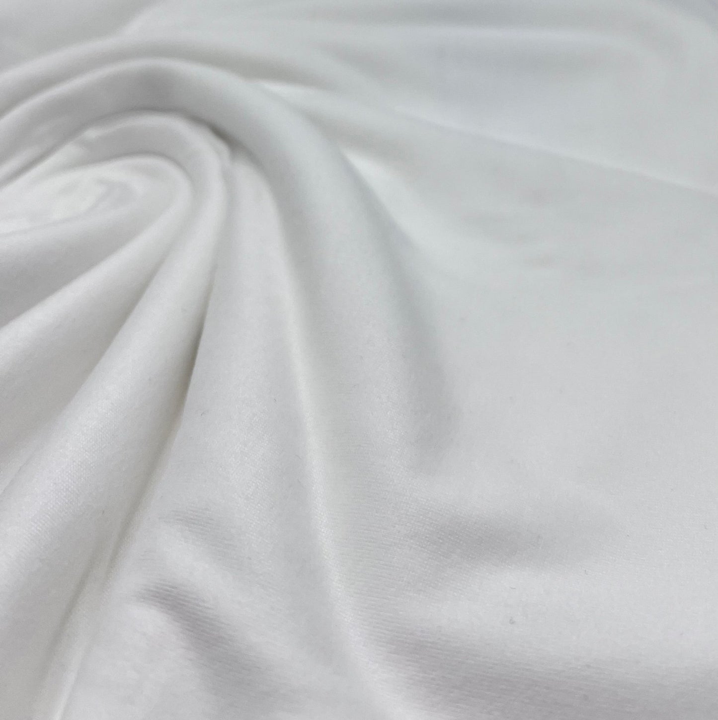 White Cotton Lycra Stretch Jersey Fabric - T9 Fabrics