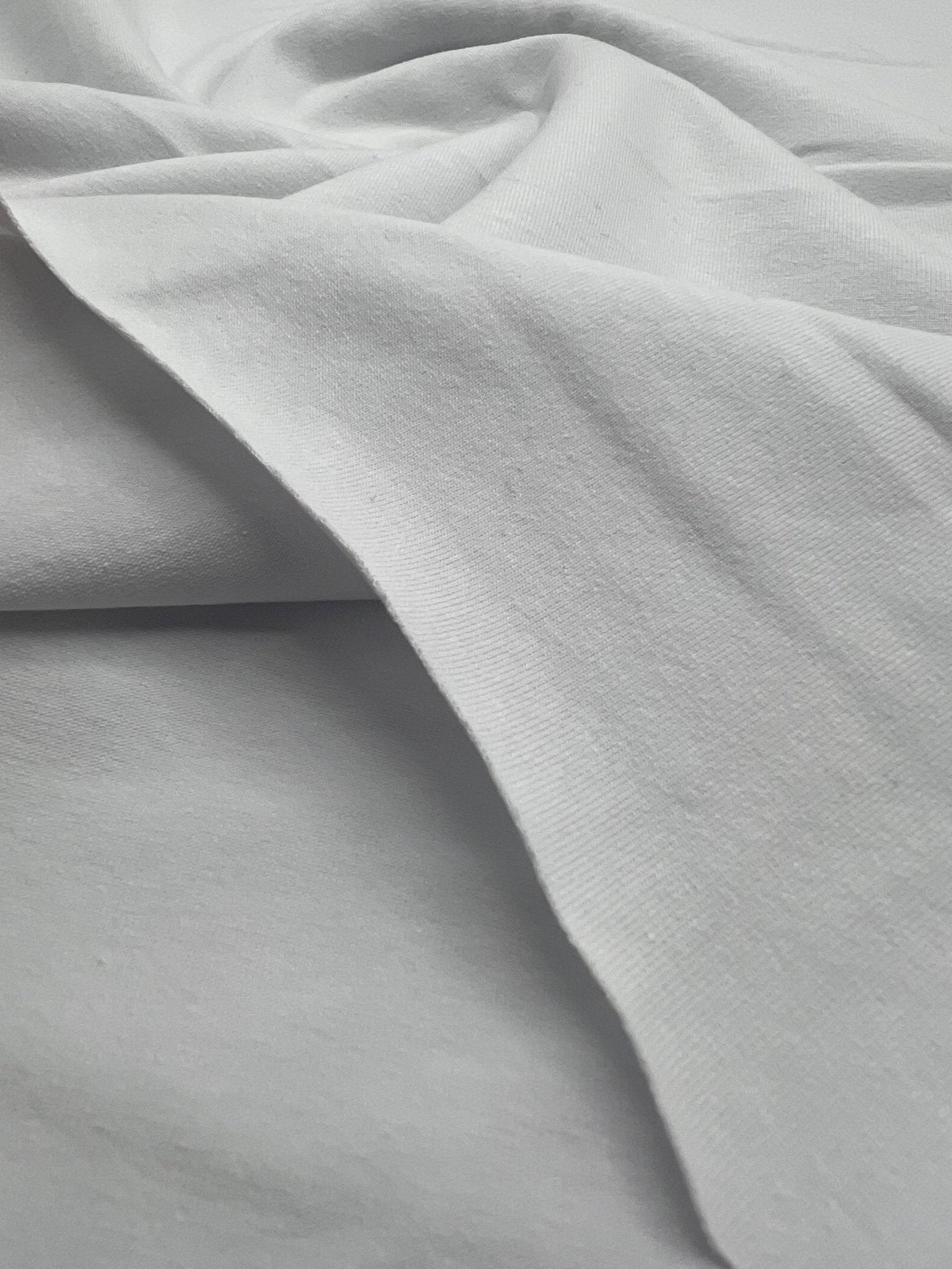 White Cotton Stretch Jersey 200 GSM 95/5 Lycra 4 Way Stretch - T9 Fabrics