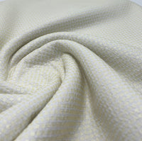 White Gold Shiny Square Liverpool Bullet Stretch Fabric - T9 Fabrics