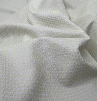 White Gold Shiny Square Liverpool Bullet Stretch Fabric - T9 Fabrics