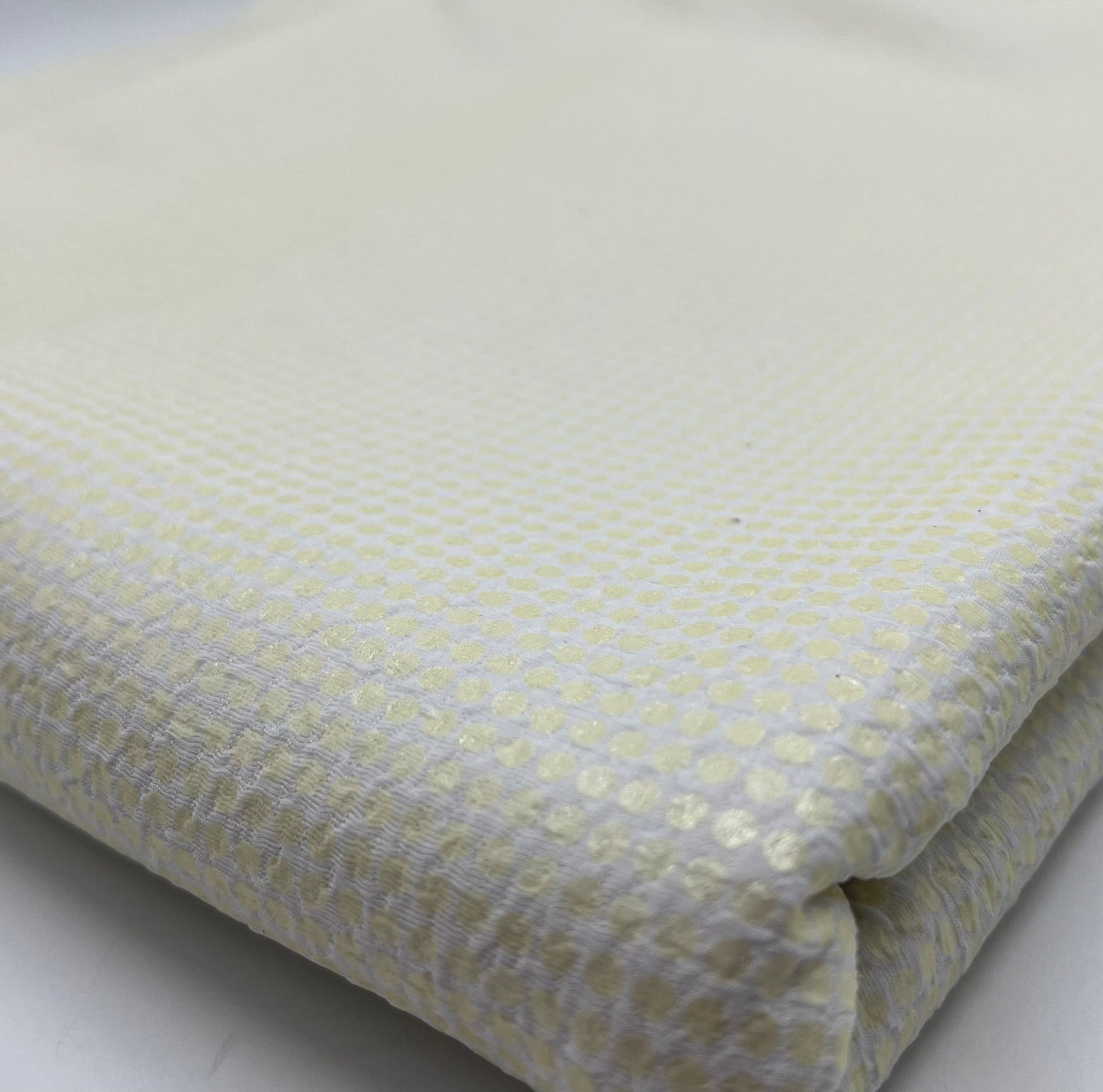 White Gold Shiny Square Liverpool Bullet Stretch Fabric - T9 Fabrics