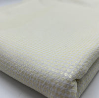 White Gold Shiny Square Liverpool Bullet Stretch Fabric - T9 Fabrics