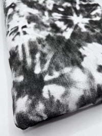 White Grey Black Tie Dye Print Viscose Elastane Fabric - T9 Fabrics