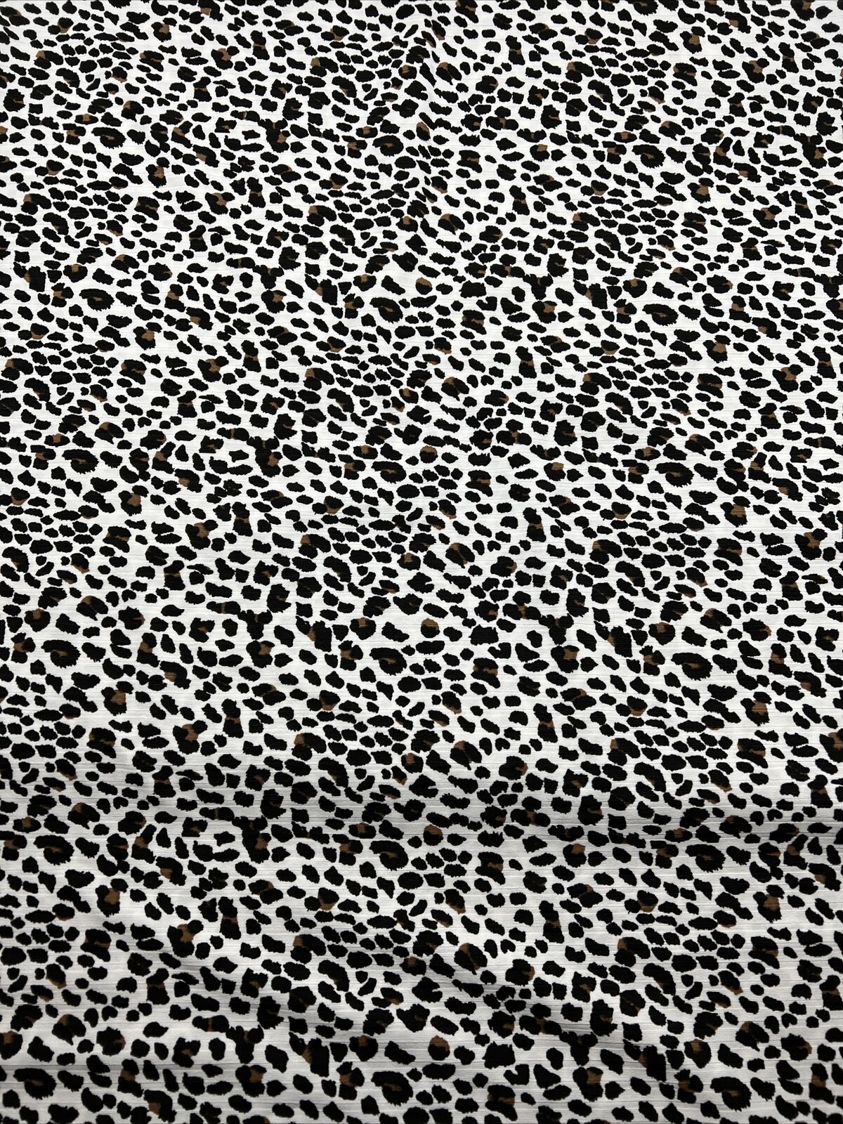 White Leopard Print 8x4 Wide Rib Stretch Fabric - T9 Fabrics