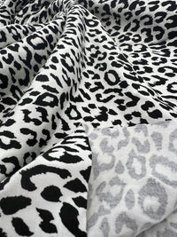 White Leopard Print Viscose Elastane Fabric - T9 Fabrics