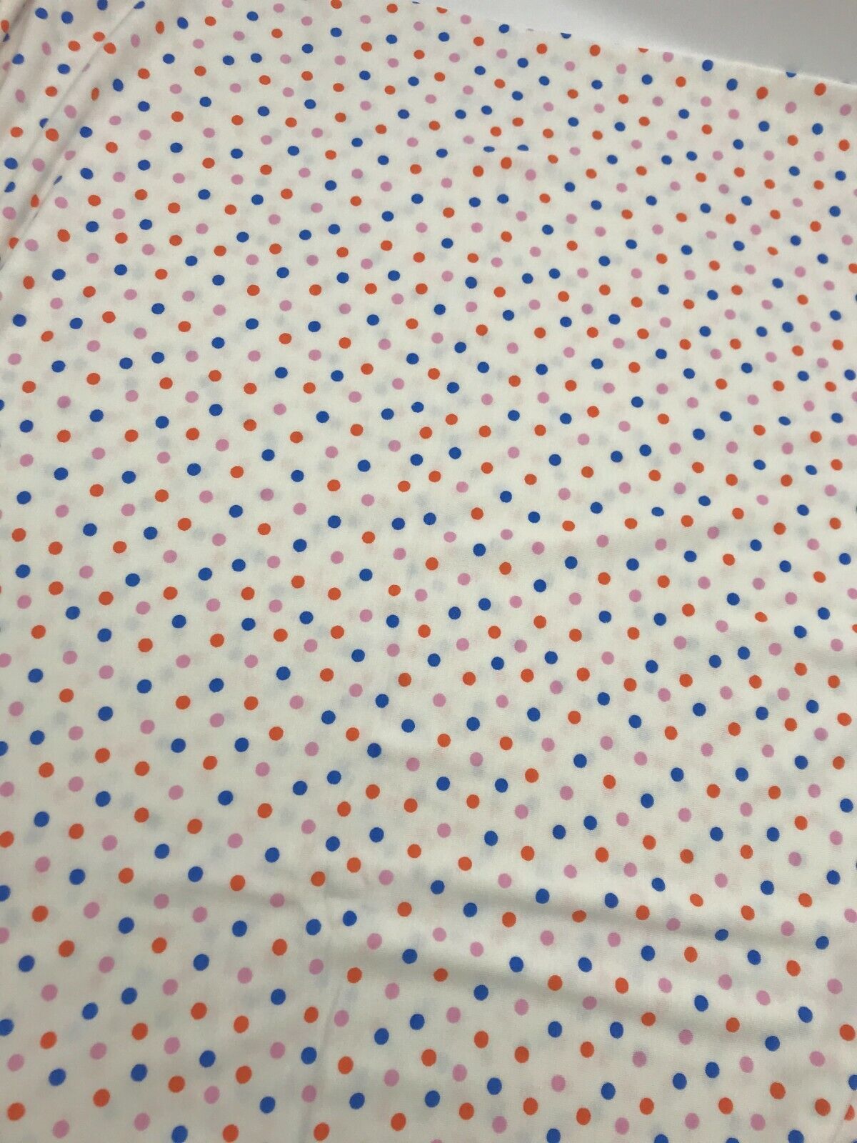 White Multi Polka Dot Viscose Elastane Fabric - T9 Fabrics