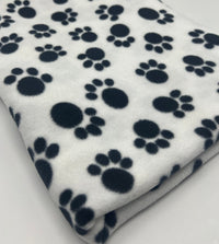 White Paws Printed Anti - Pil Polar Fleece Fabric Blanket Loungewear - T9 Fabrics