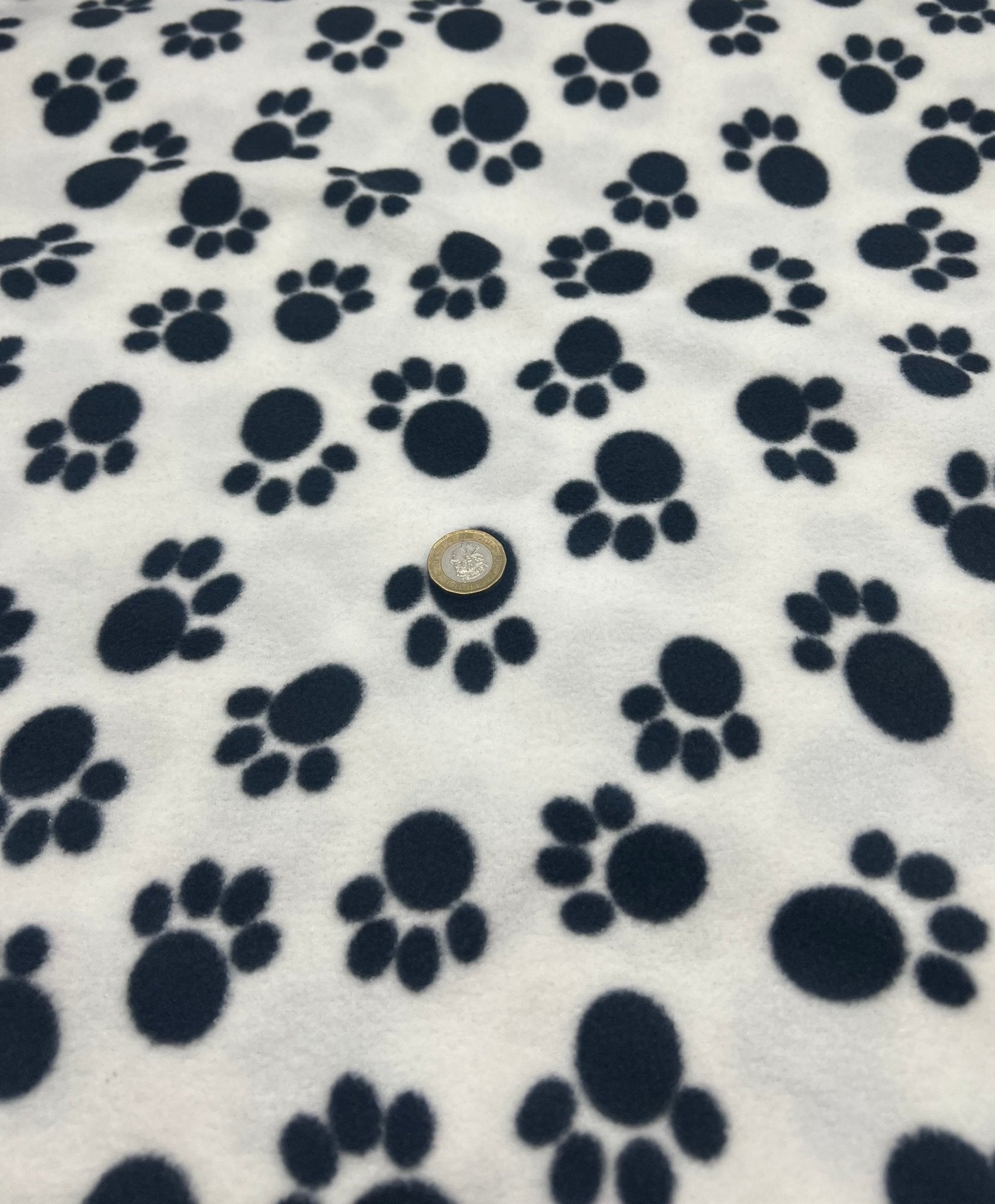 White Paws Printed Anti - Pil Polar Fleece Fabric Blanket Loungewear - T9 Fabrics