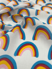 White Rainbow Printed Poly Cotton 90 GSM 80/20 44 Inch Non Stretch - T9 Fabrics