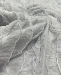 White Ruffle Textured 4 Way Stretch Fabric - T9 Fabrics
