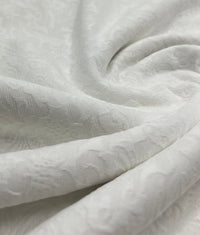 White Textured Jacquard 2 Way Stretch Fabric - T9 Fabrics