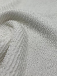 White Thick Rope Rib 2 Way Stretch Fabric - T9 Fabrics