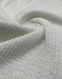 White Thick Rope Rib 2 Way Stretch Fabric - T9 Fabrics
