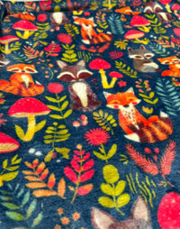Woodland Animals Cuddle Fleece Fabric Blanket Loungewear - T9 Fabrics