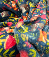 Woodland Animals Cuddle Fleece Fabric Blanket Loungewear - T9 Fabrics