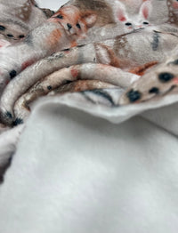 Woodland Baby Animals Cuddle Fleece Fabric Blanket Loungewear - T9 Fabrics