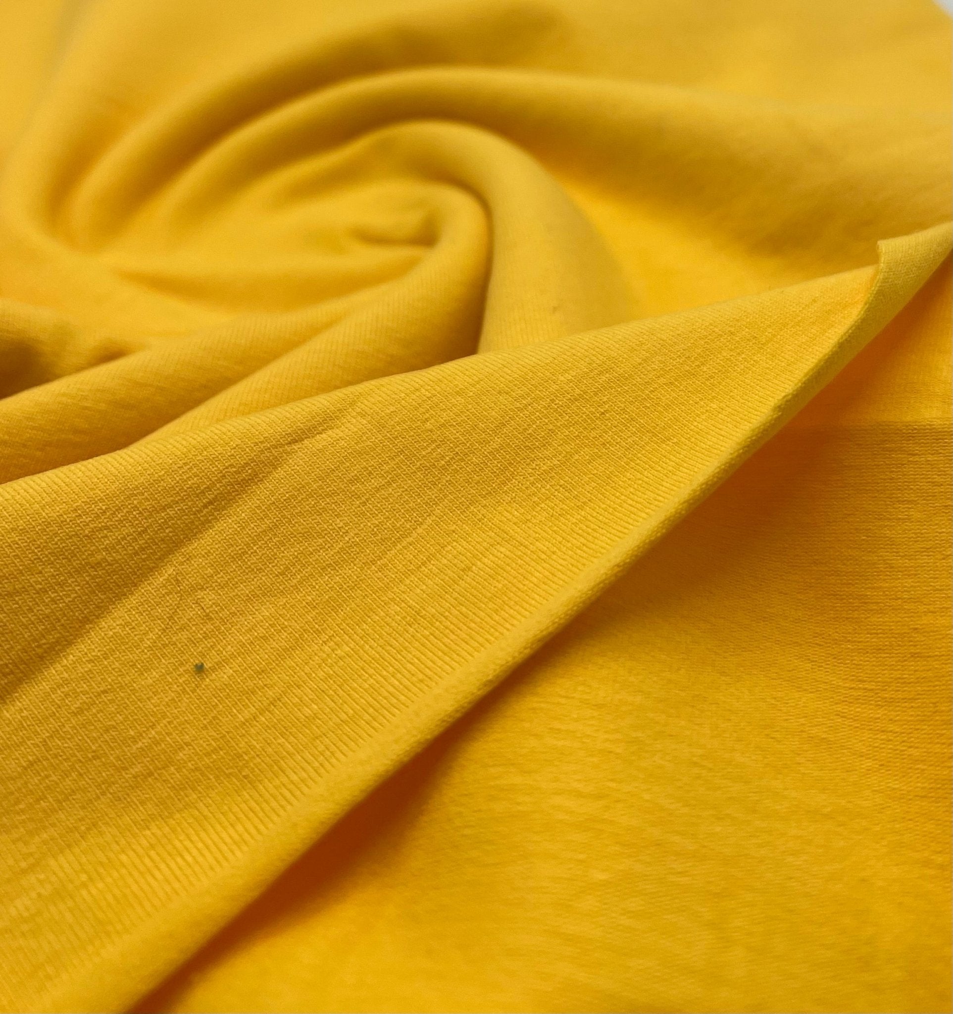 Yellow Cotton Stretch Jersey 200 GSM 95/5 Lycra 4 Way Stretch - T9 Fabrics