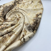 Yellow Gold Print Soft Touch Stretch Fabric - T9 Fabrics