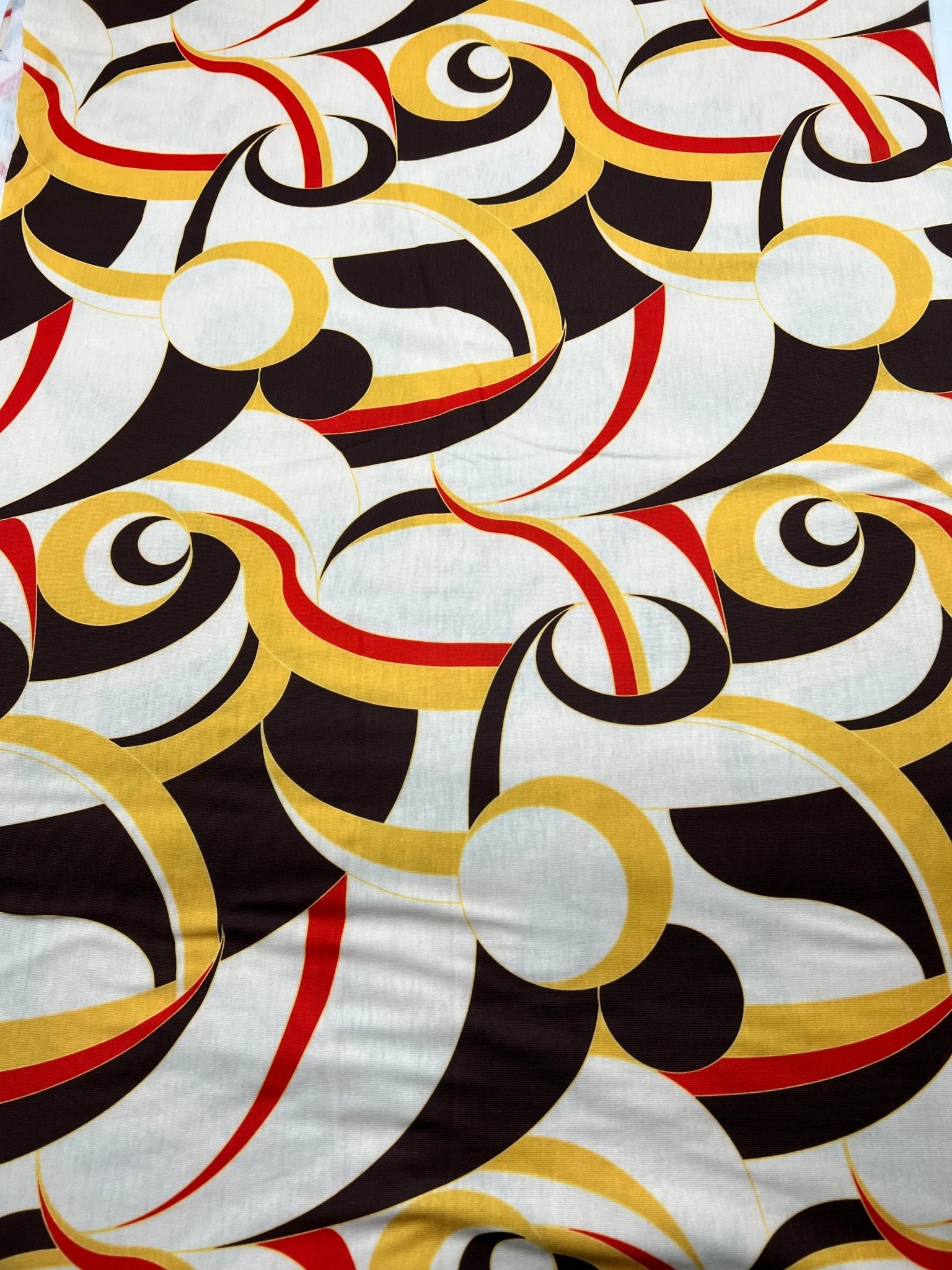 Yellow Mix Print Spun Poly Stretch Fabric - T9 Fabrics