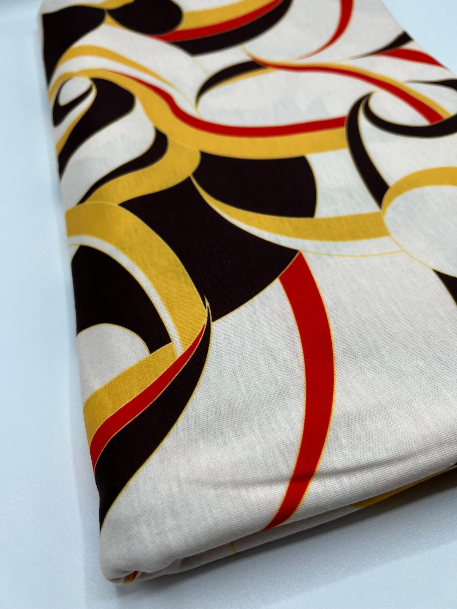 Yellow Mix Print Spun Poly Stretch Fabric - T9 Fabrics