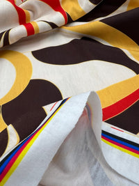 Yellow Mix Print Spun Poly Stretch Fabric - T9 Fabrics