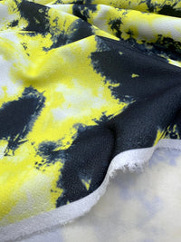 Yellow Mix Printed Lightweight Jersey Crepe Fabric 4 Way Stretch - T9 Fabrics