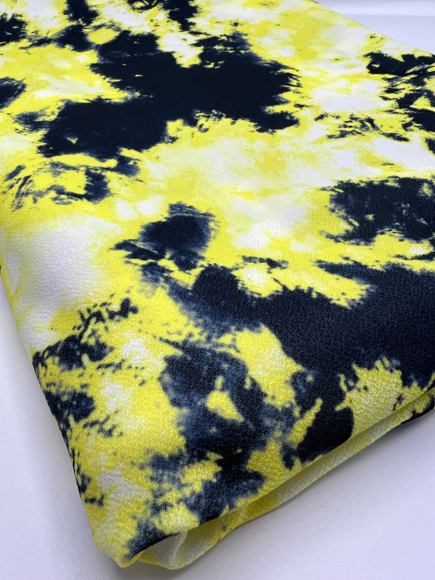 Yellow Mix Printed Lightweight Jersey Crepe Fabric 4 Way Stretch - T9 Fabrics