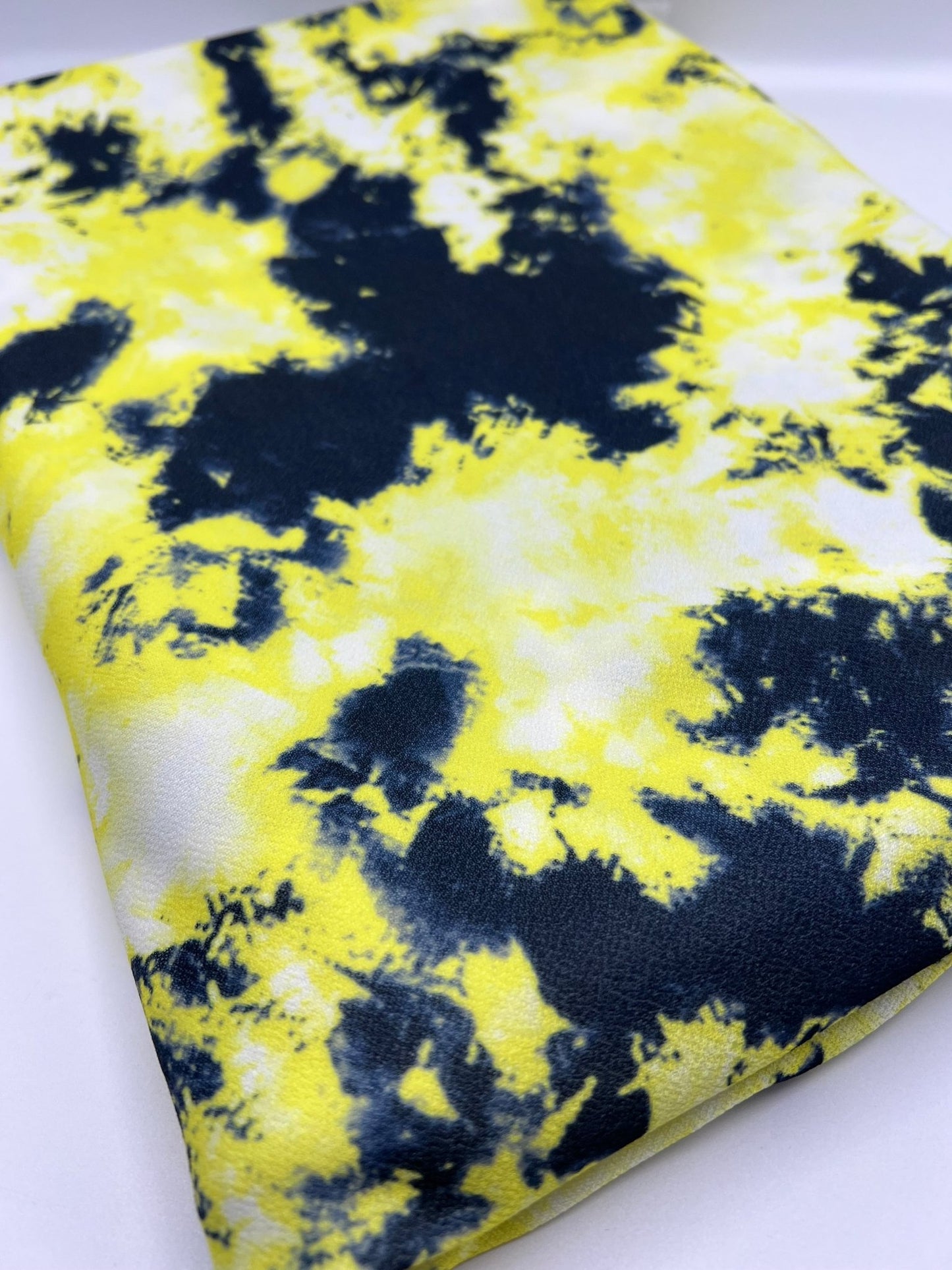 Yellow Mix Printed Lightweight Jersey Crepe Fabric 4 Way Stretch - T9 Fabrics