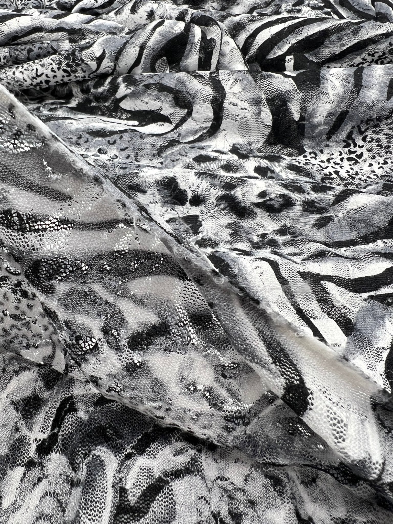 Zebra Multi Animal Lace Fabric Stretch - T9 Fabrics