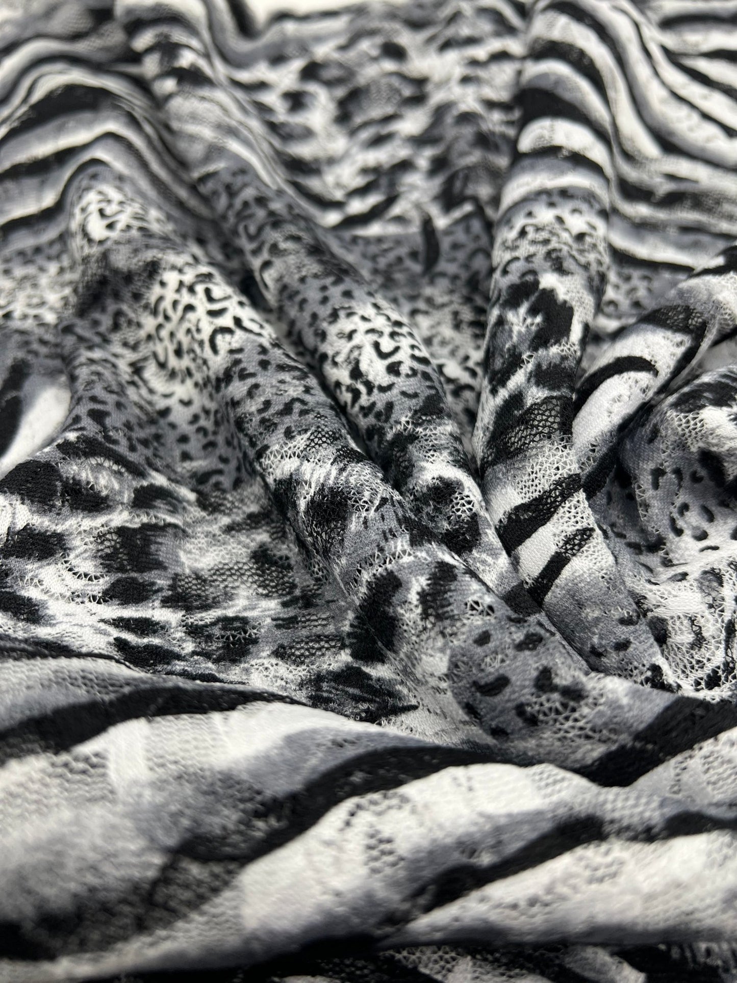 Zebra Multi Animal Lace Fabric Stretch - T9 Fabrics