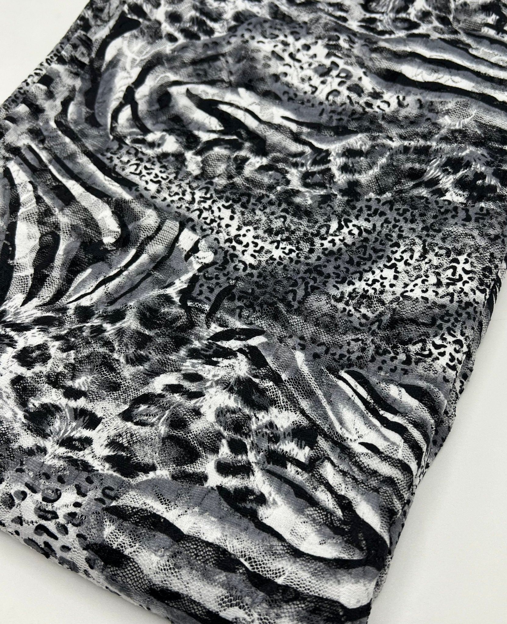 Zebra Multi Animal Lace Fabric Stretch - T9 Fabrics